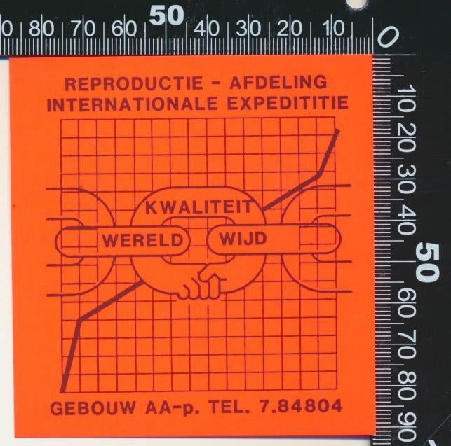Sticker: Reproductie afdeling internationale expeditie (3), Ophalen of Verzenden, Zo goed als nieuw, Bedrijf of Vereniging