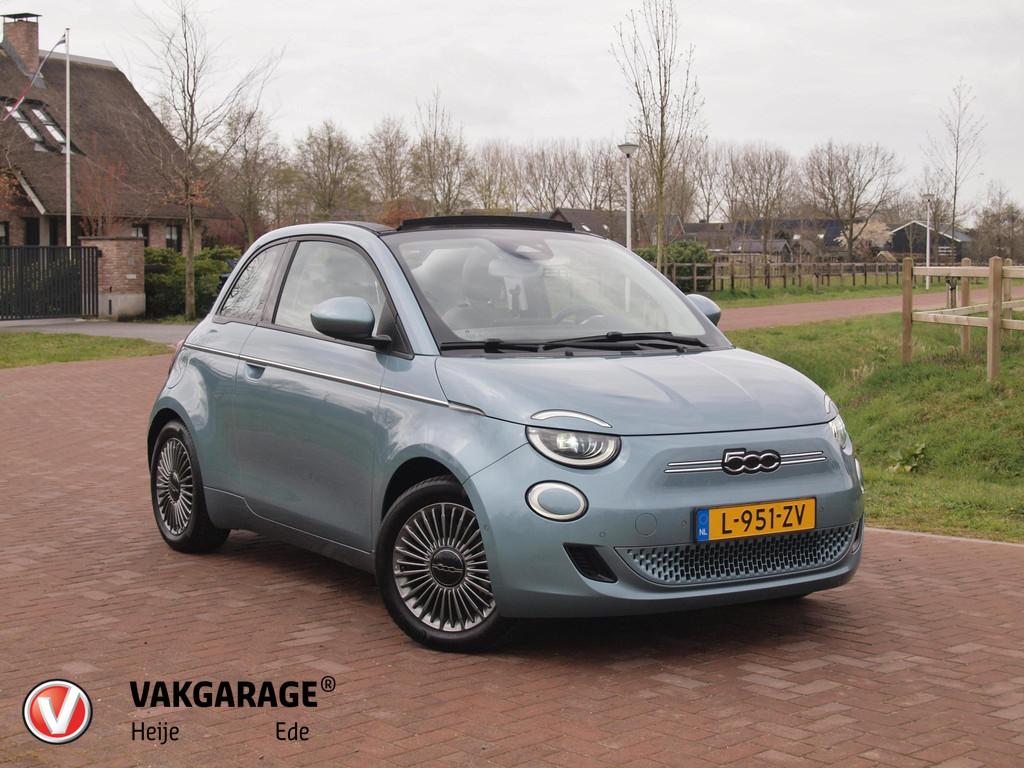 Fiat 500 C Icon 42 kWh | Cabrio | Camera | Apple Carplay | C, Auto's, Fiat, Stof, Lichtsensor, Cabriolet, Origineel Nederlands