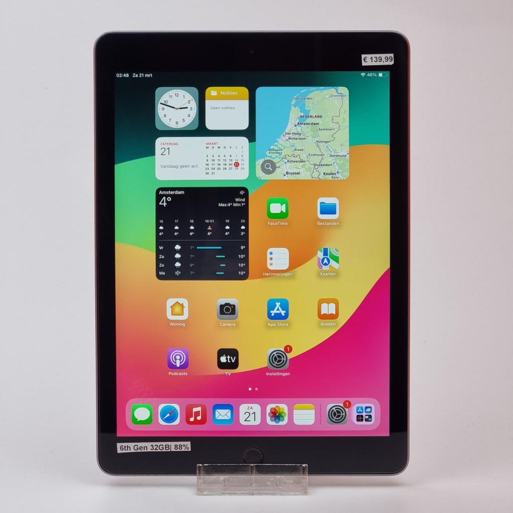 iPad 2018 32GB Wifi Space Gray, Apple, Gebruikt, Support@apple.com, One Apple Park Way
Cupertino, CA 95014
United States