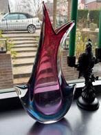 Grote Murano sommerso Vaas 36cm - Rood /Paars/Blauw Glas, Ophalen of Verzenden