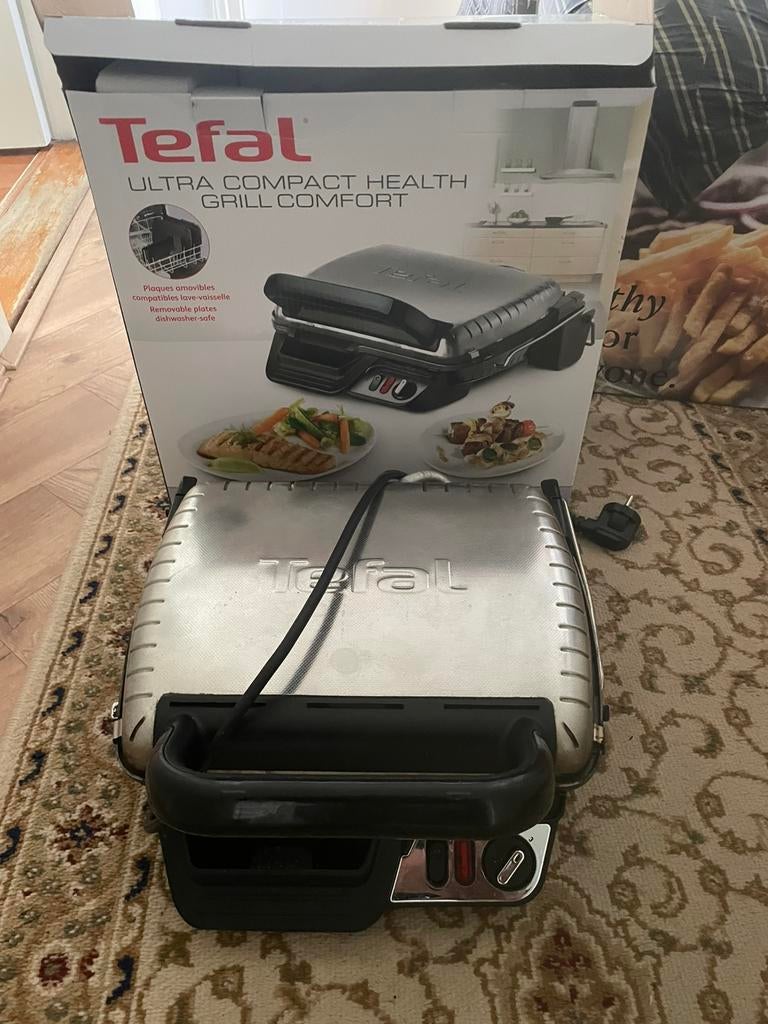 Tefal OptiGrill Contactgrill -2000 watt, Ophalen of Verzenden, Uitneembare platen, Zo goed als nieuw