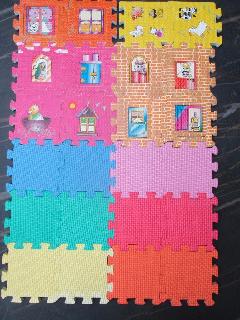 Foam puzzel 24 stuks +16 puzzelstukjes boerderij dieren huis, Ophalen of Verzenden, 10 tot 50 stukjes, Zo goed als nieuw, 2 tot 4 jaar