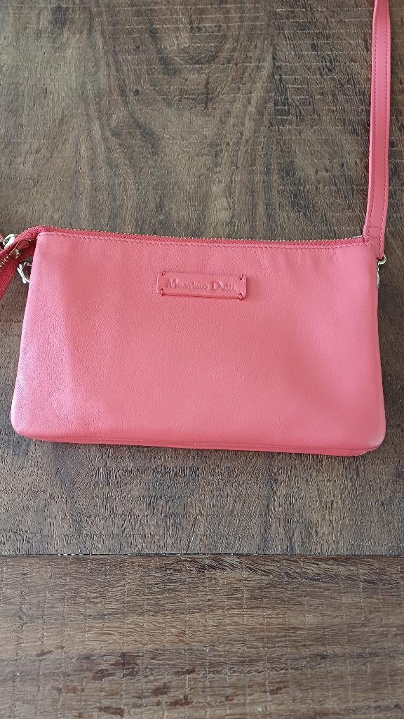 Massimo Dutti tasje roodroze 20x13 cm leer. Nieuw, Ophalen of Verzenden, Nieuw, Rood, Schoudertasje