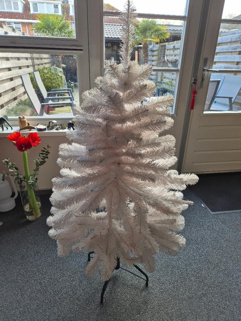 Witte kunstkerstboom 155cm hoog, Diversen, Kerst, Ophalen of Verzenden, Zo goed als nieuw