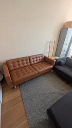 LANDSKRONA 3-zitsbank,Bomstad goudbruin - IKEA, Huis en Inrichting, Ophalen, Zo goed als nieuw, Leer