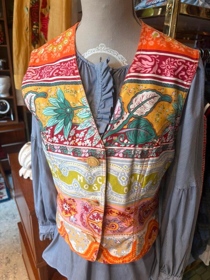 MOSCHINO vintage vest (IT 44/S-36), Kleding | Dames, Jassen | Zomer, Zo goed als nieuw, Maat 36 (S), Zwart, Ophalen of Verzenden