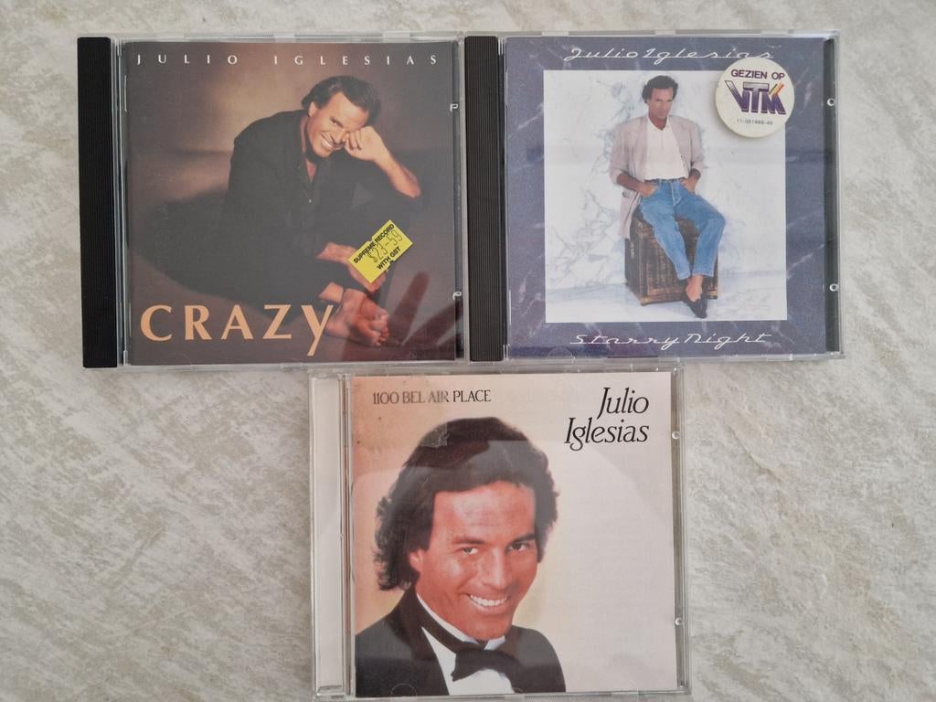 Julio Iglesias 3x - Crazy, Starry Night, 1100 Bel Air Place, Ophalen of Verzenden, Gebruikt