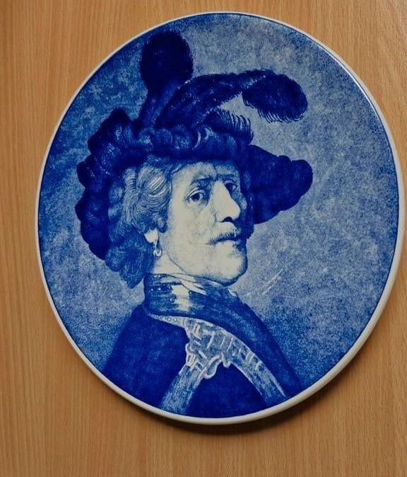 Rembrandt als officier  bord, Antiek en Kunst, Ophalen of Verzenden