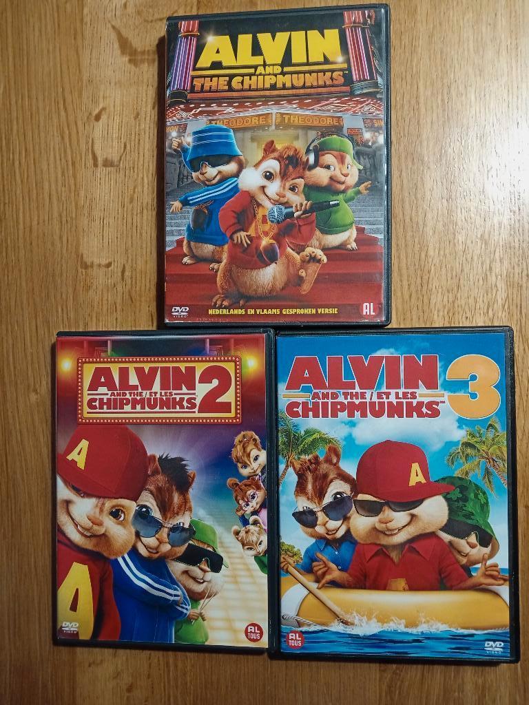 DVD's - Alvin and The Chipmunks 1, 2 en 3, Alle leeftijden, Ophalen of Verzenden, Gebruikt, Amerikaans
