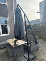 Parasol 3x3m met parasoltegels (te vullen met water), Tuin en Terras, Ophalen of Verzenden, Zo goed als nieuw, 3 tot 4 meter, Zweefparasol