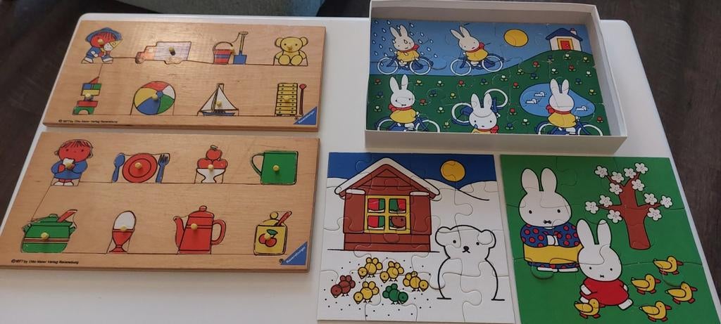 Nijntje puzzel puzzle puzzels 3x en Otto Maier puzzels, Gebruikt, Ophalen of Verzenden, Van hout, Minder dan 10 stukjes