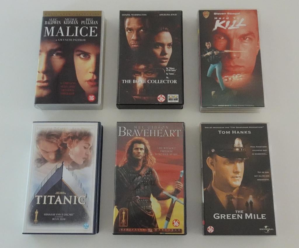 6 Films op VHS, Vanaf 16 jaar, Ophalen, Zo goed als nieuw, Actie en Avontuur