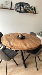 Ronde eettafel met zwarte poot, Ophalen, Zo goed als nieuw, Rond, 100 tot 150 cm