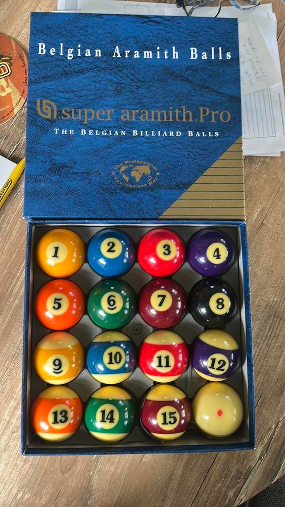 Belgian Aramith Balls billiard ballen, Ophalen, Zo goed als nieuw, Overige typen