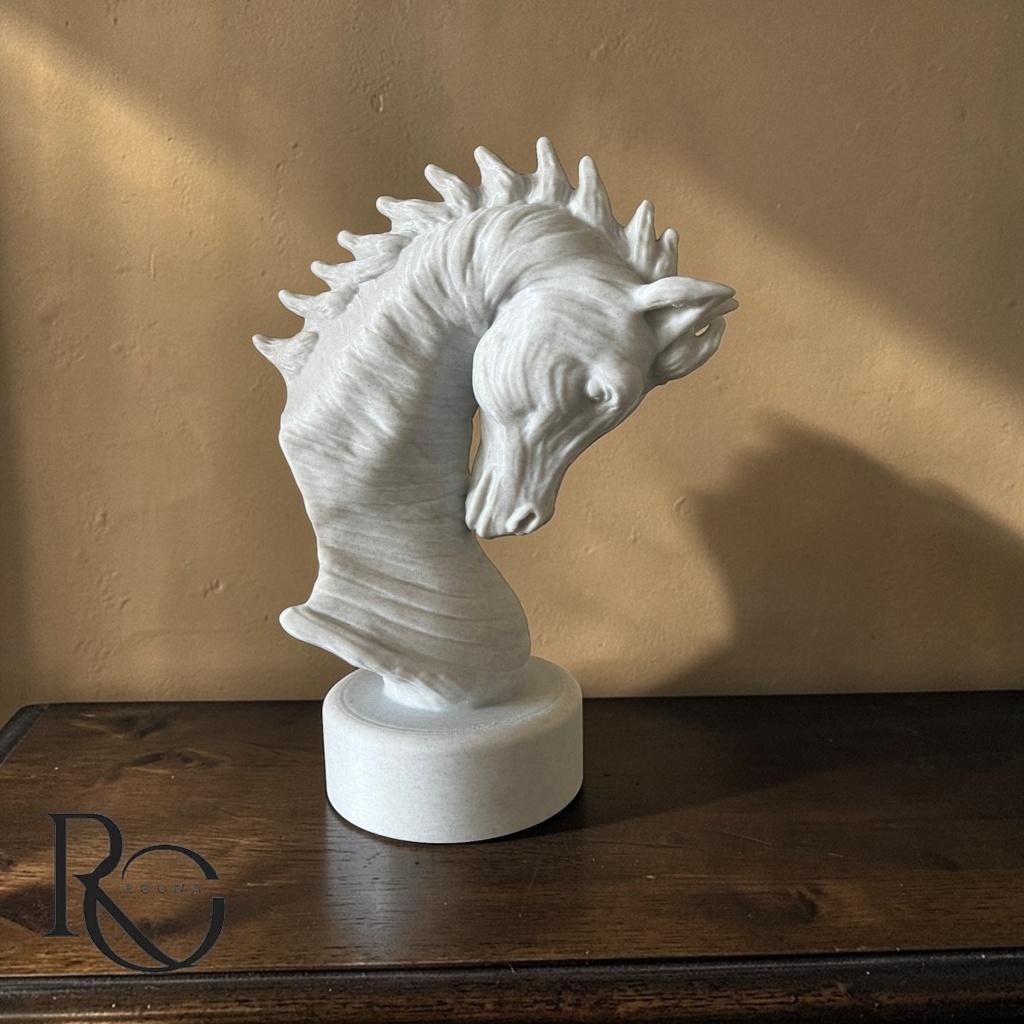 Schaakstuk Paard Sculptuur – Marble Look 26cm., Ophalen of Verzenden