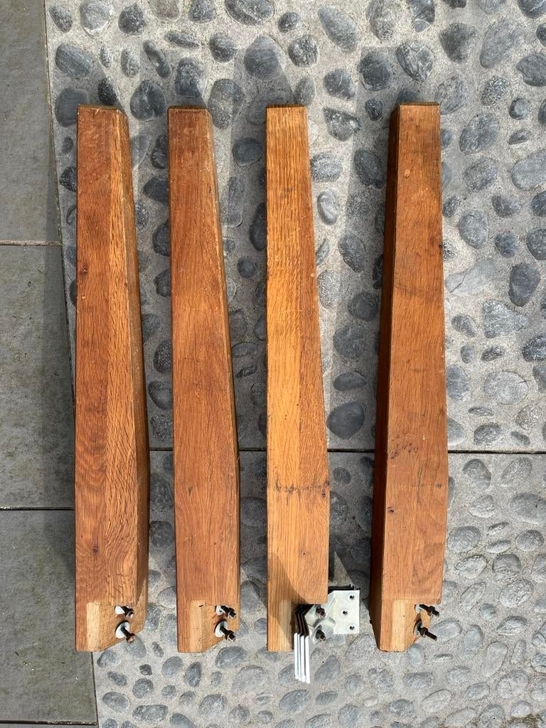 Eiken houten tafelpoten, nog 1 set, incl. bevestigingsmat., Huis en Inrichting, Tafelonderdelen, Ophalen, Tafelpoot, Gebruikt