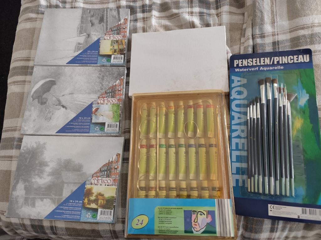 Veel ongebruikte schilderspullen, Hobby en Vrije tijd, Schilderen, Ophalen of Verzenden, Nieuw