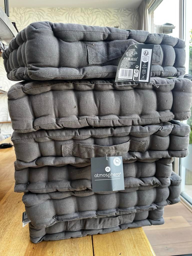 Prolenta premium Tuinstoelkussens 6 st 120x50x3 cm crèmekleurig