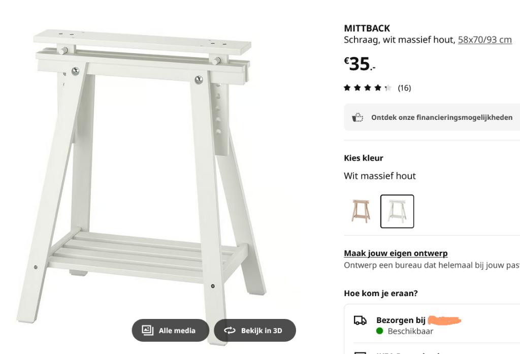 Bureau bamboe, Ophalen, Gebruikt, Scandinavisch, IKEA