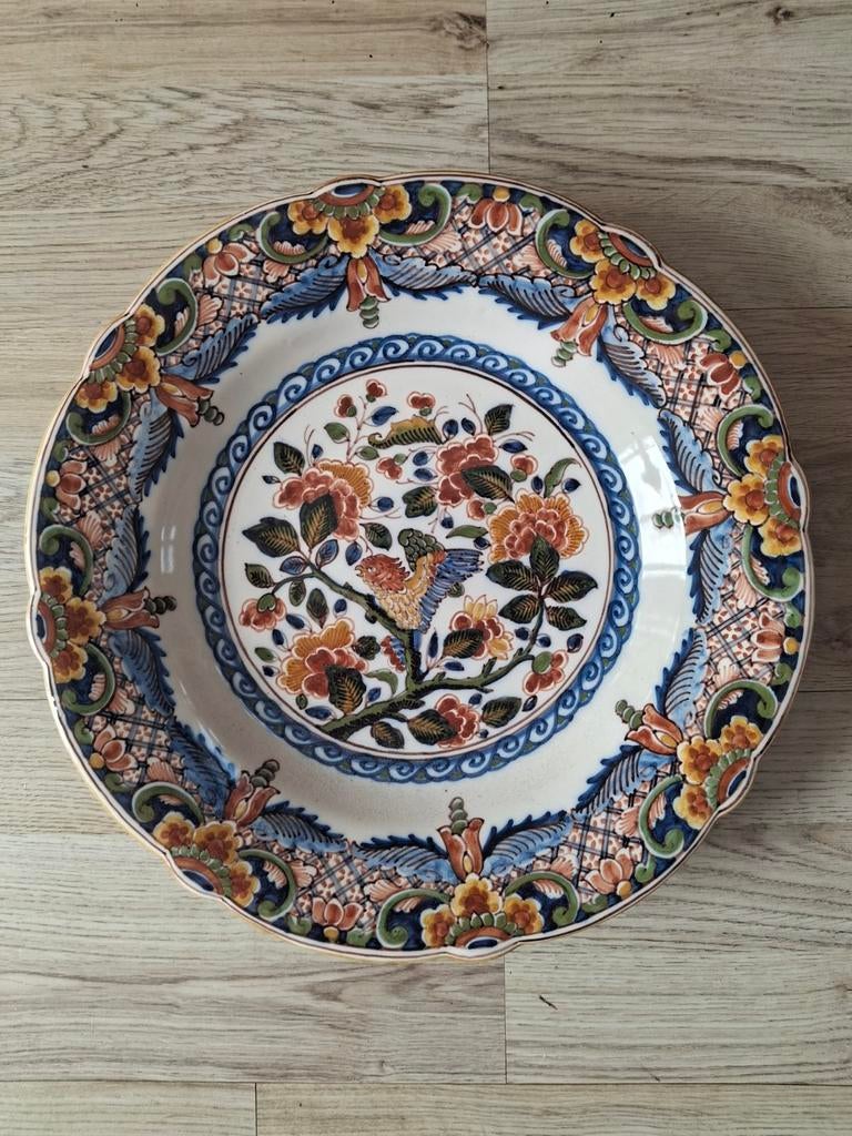 Makkum Aardewerk handgeschilderd wandbord 35cm, Ophalen of Verzenden