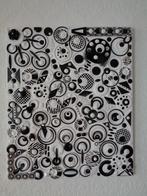 Schilderij Abstract Zwart / Wit  50 x 60 cm Nr ZW 66, Ophalen