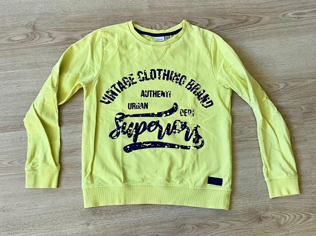 Leuke gele trui van Name it mt 146-152, Kinderen en Baby's, Kinderkleding | Maat 146, Trui of Vest, Ophalen of Verzenden, Zo goed als nieuw