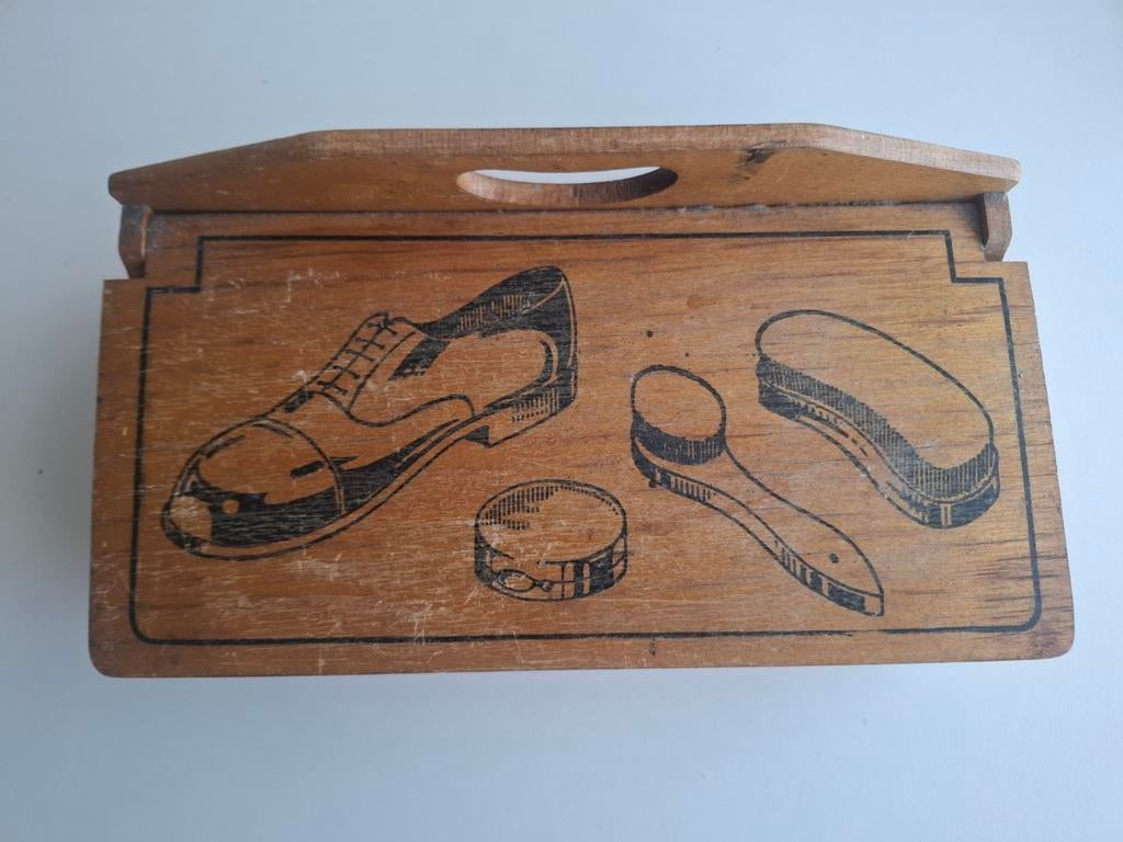 Vintage schoenenpoets kist, Antiek en Kunst, Ophalen of Verzenden