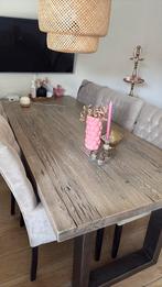 Eettafel met 6 stoelen, Huis en Inrichting, Tafels | Eettafels, Ophalen, Gebruikt, 200 cm of meer, 50 tot 100 cm