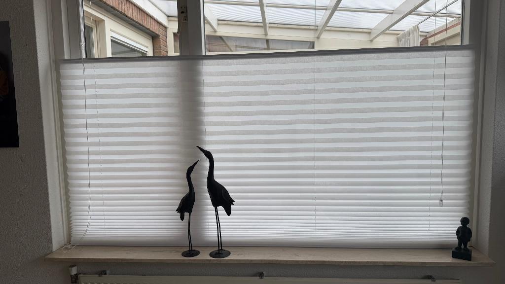 Enkel plisségordijn lichtdoorlatend wit, Huis en Inrichting, Stoffering | Gordijnen en Lamellen, Ophalen, Wit, Zo goed als nieuw