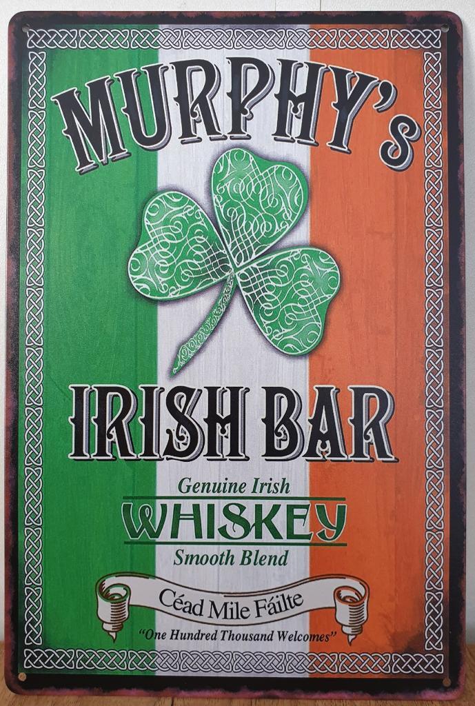 Murphy's Irish bar whiskey reclamebord van metaal wandbord, Huis en Inrichting, Woonaccessoires | Wanddecoraties, Nieuw, Ophalen of Verzenden