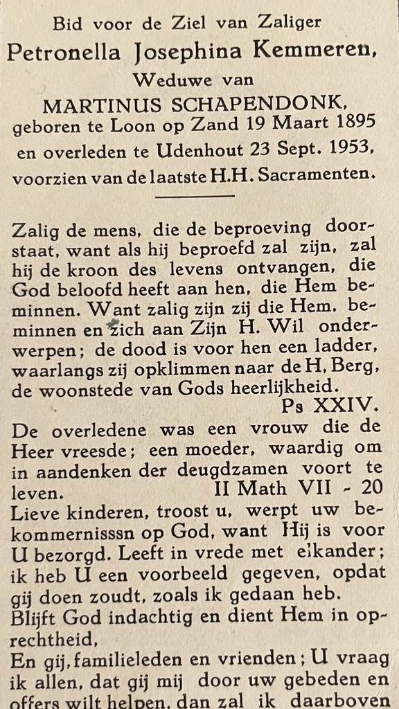 Petronella Josephina Kemmeren 1895 Loon op Zand, Ophalen of Verzenden