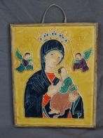 Westraven Utrecht cloisonné tegel Maria met kind en engelen, Ophalen of Verzenden