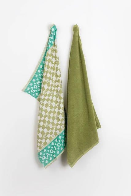 Sissy Boy keukenset handdoek en theedoek groen, Ophalen of Verzenden, Zo goed als nieuw, Groen