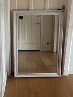 Nieuwe spiegel met witte houten lijst - Brocante, Huis en Inrichting, Ophalen, 100 tot 150 cm, Nieuw, Rechthoekig