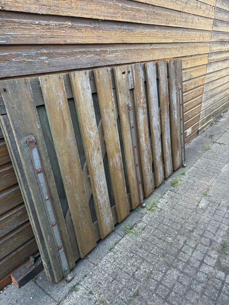 Houten poort/schuttingdeel 192x112 cm, Gebruikt, 100 tot 150 cm, Ophalen of Verzenden, 150 tot 200 cm