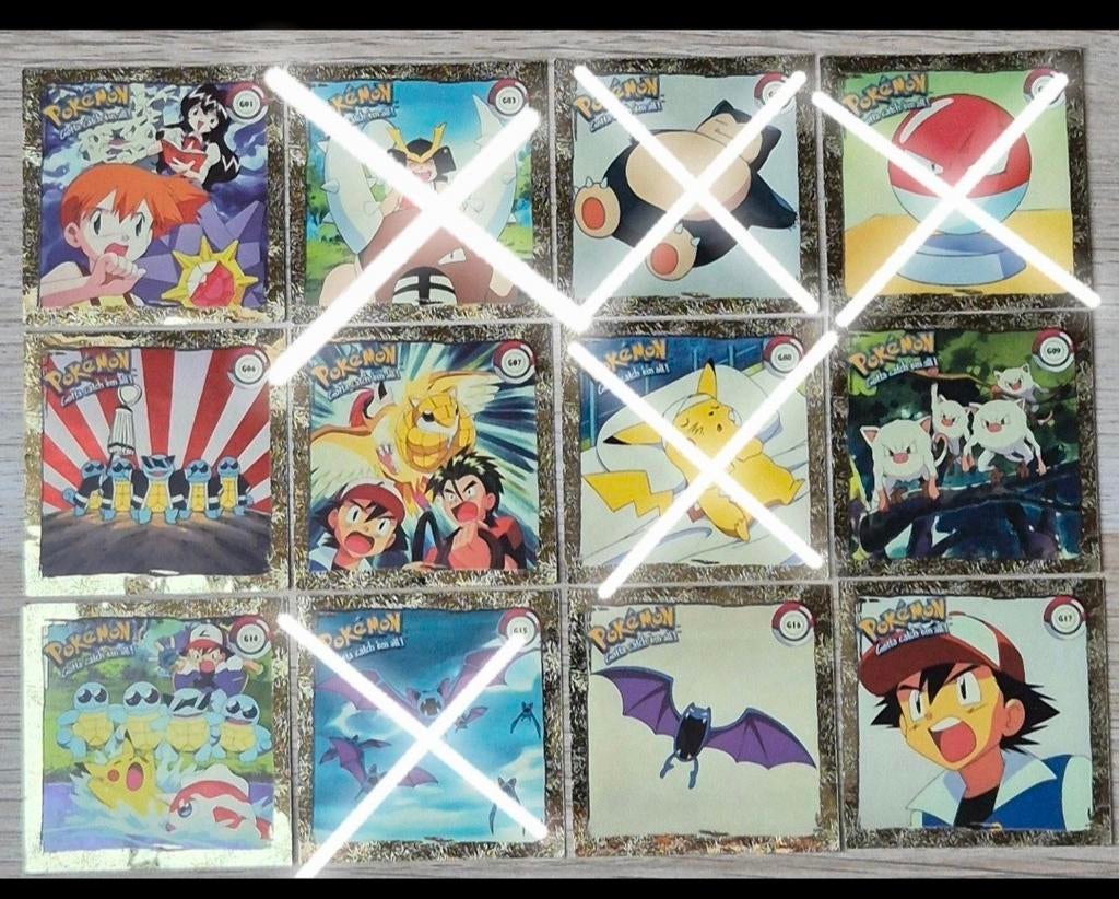 🔥7 x Pokémon Artbox Serie 1-Rare Gold Stickers 8/18 - NM/M, Ophalen of Verzenden, Zo goed als nieuw, Overige typen