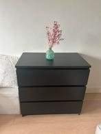 IKEA Malm ladekast, zwart, 3 lades, Huis en Inrichting, Ophalen, Gebruikt, 50 tot 100 cm, 3 of 4 laden