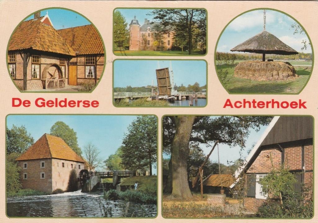 GELDERSE ACHTERHOEK Watermolen Kasteel Brug Hooimijt, Verzenden, 1980 tot heden, Gelopen, Gelderland