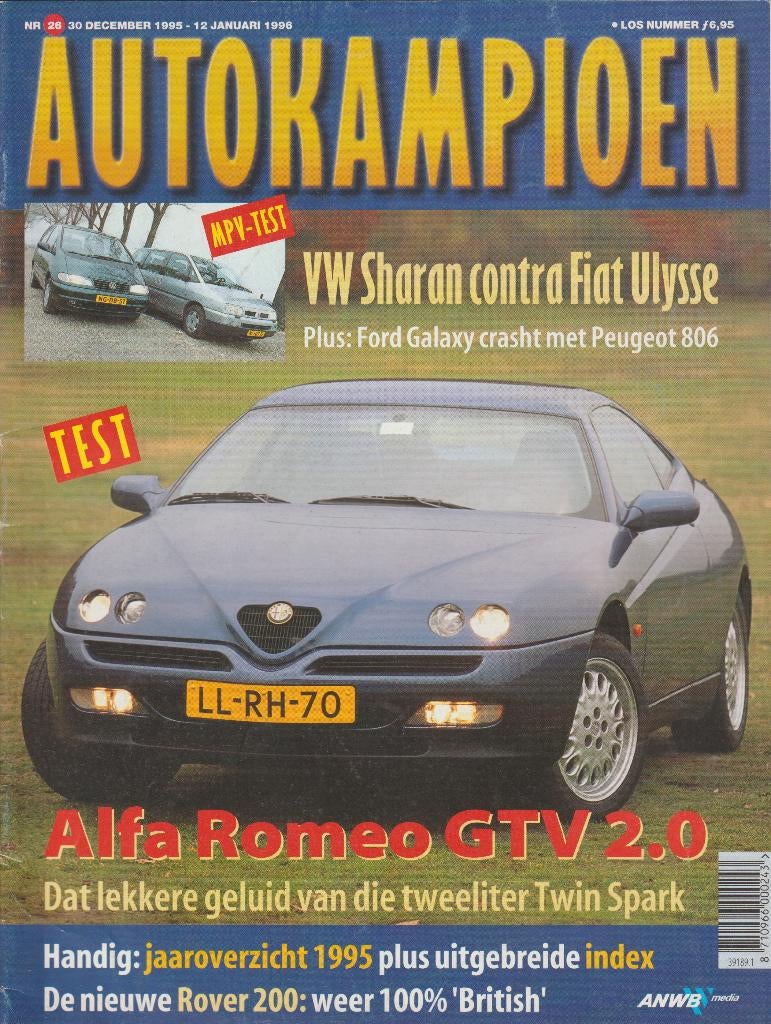 Alfa Romeo GTV 2,0 TS ( typo 916 ) test in Autokampioen 1995, Boeken, Auto's | Folders en Tijdschriften, Gelezen, Alfa Romeo, Ophalen of Verzenden