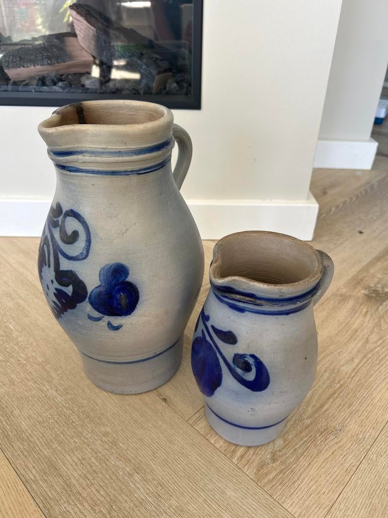 Antieke Keulse Kannen: Westerwald Steengoed (3L & 1L), Antiek en Kunst, Antiek | Keramiek en Aardewerk, Ophalen of Verzenden