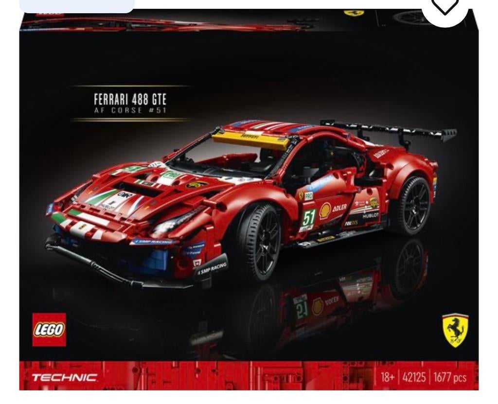 LEGO Technic Ferrari 488 GTE AF Corse #51 - 42125, Ophalen, Zo goed als nieuw