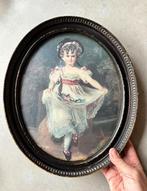 Lijst Prent Meisje Bol glas Hout, Ophalen of Verzenden