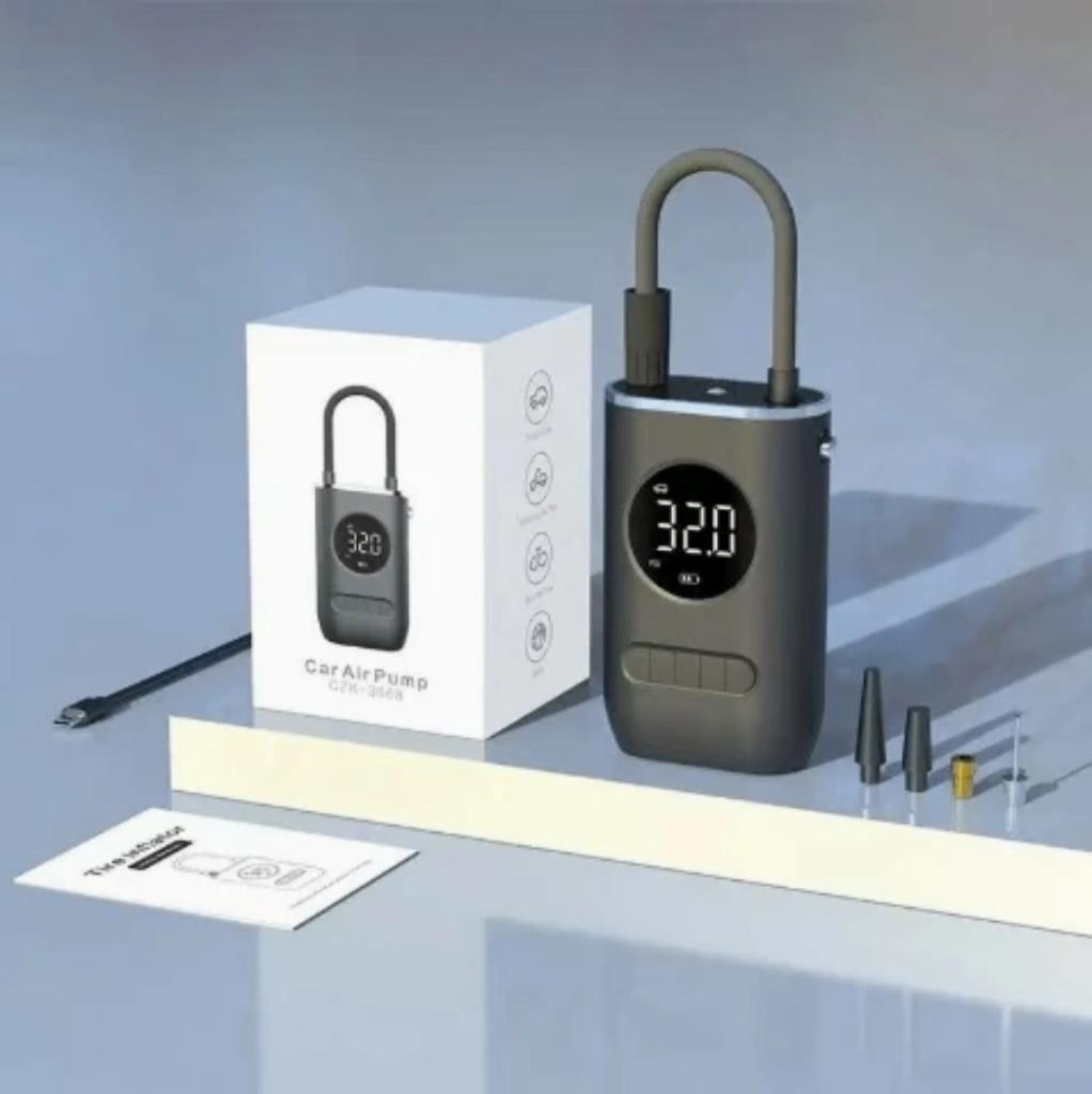 Draadloze Luchtpomp 4000mAh Auto Fiets met LED, Ophalen of Verzenden, Drukmeter, Nieuw