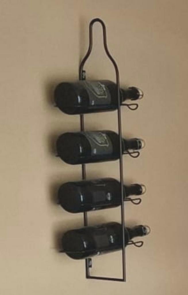 Zwart metalen flessenrek, Ophalen, Gebruikt, Minder dan 5 flessen, Metaal