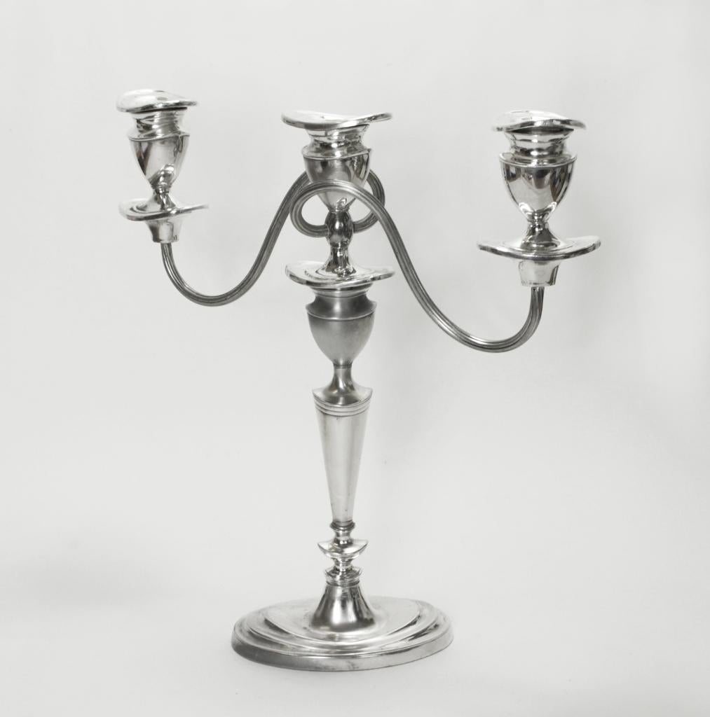 verzilverde kandelaar – Art Nouveau, Ophalen, Gebruikt, 25 tot 50 cm, Metaal