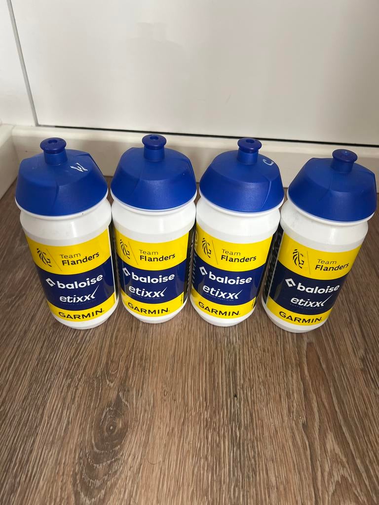 4x Team Flanders Baloise Garmin bidons, Witgoed en Apparatuur, Ophalen of Verzenden, Gebruikt