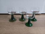 Vintage wijnglazen groene poot, Verzamelen, Glas en Borrelglaasjes, Ophalen of Verzenden, Zo goed als nieuw, Overige typen
