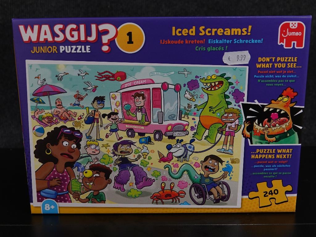 Wasgij ? Junior puzzel. IJskoude kreten! 240 stukjes, Ophalen of Verzenden, Minder dan 500 stukjes, Nieuw, Legpuzzel