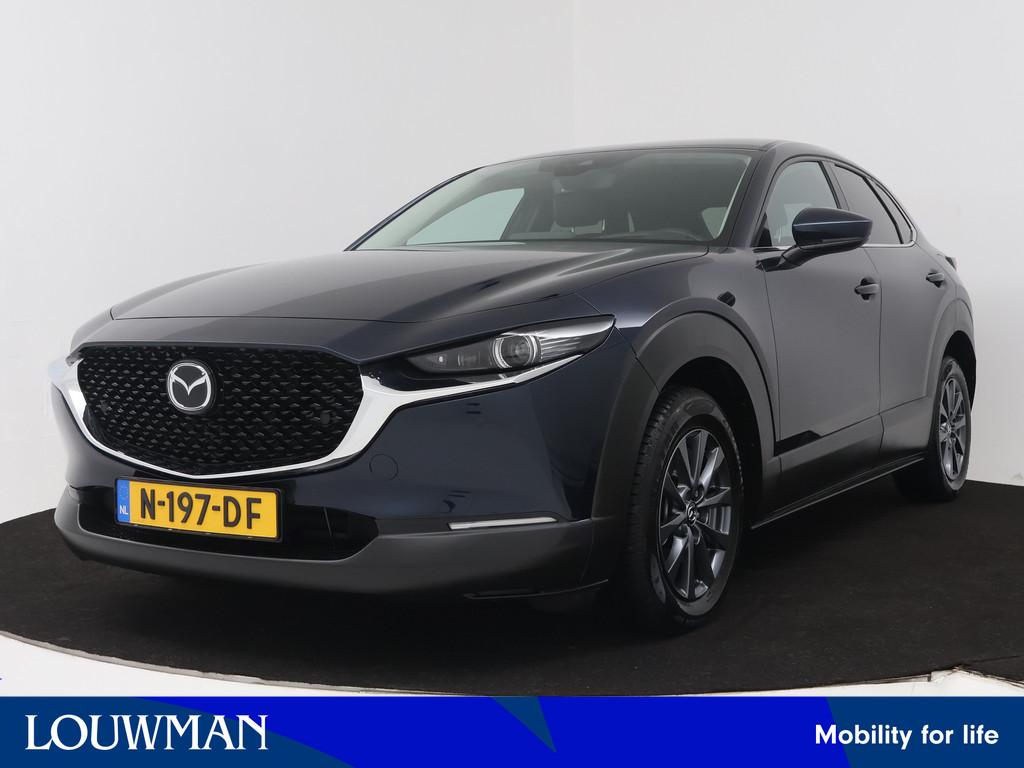 Mazda CX-30 2.0 e-SkyActiv-X M Hybrid Luxury | Trekhaak | 18, Auto's, Mazda, Gebruikt, Blauw, SUV of Terreinwagen, 1430 kg