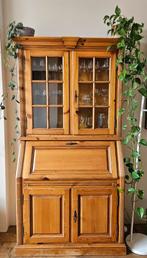 Secretaire kast met vitrine bovenkast, Ophalen, Gebruikt, Klassiek, Landelijk, Vintage